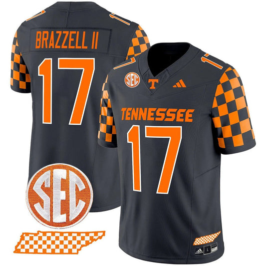 Chris Brazzell II Jersey #17 Tennessee Vols Rebrand 2026 Checkerboard Smokey Grey by My Store NCAA Football Jerseys