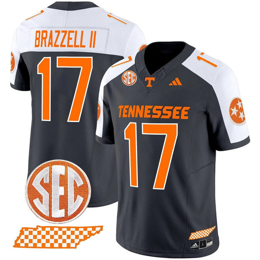 Chris Brazzell II Jersey #17 Tennessee Vols Rebrand 2026 Checkerboard Grey Alter by My Store NCAA Football Jerseys