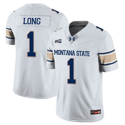 Chris Long Jersey #1 Montana State Bobcat Football 2025 Stitched White by NCAA Football Jersey