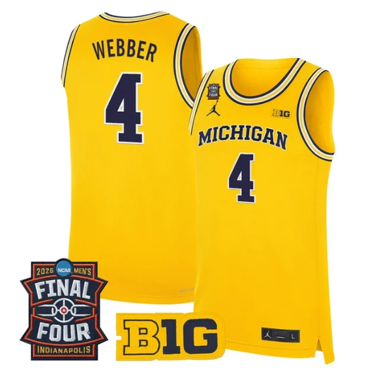 Chris Webber Jersey #4 Michigan Wolverines 2026 Final Four Stitched Maize by My store basketball