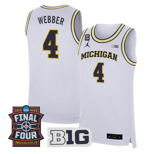 Chris Webber Jersey #4 Michigan Wolverines 2026 Final Four Stitched White by My store basketball