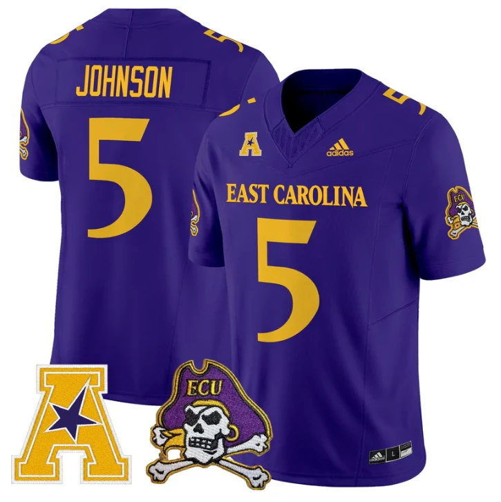 Chris Johnson Jersey #5 East Carolina Pirates 2025 Limited Stitched by My Store NCAA Football Jerseys
