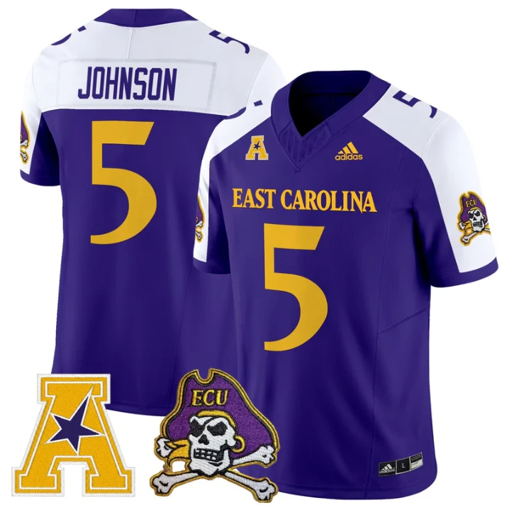 Chris Johnson Jersey #5 East Carolina Pirates 2025 Limited Stitched by My Store NCAA Football Jerseys