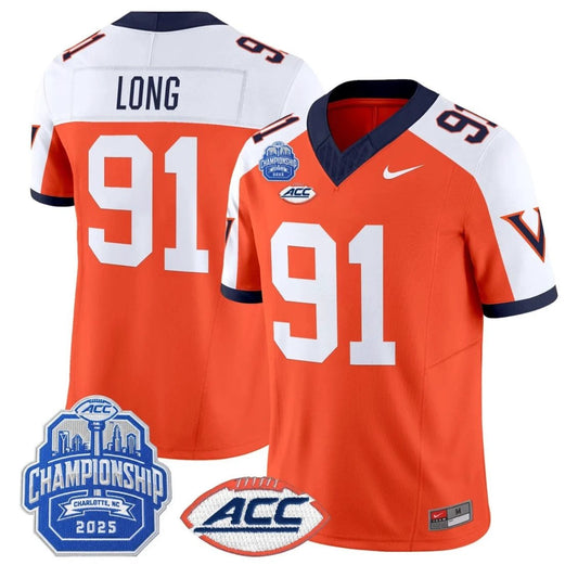 Chris Long Jersey #91 Virginia 1995 Throwbacks 2025 ACC Championship by My Store NCAA Football Jerseys