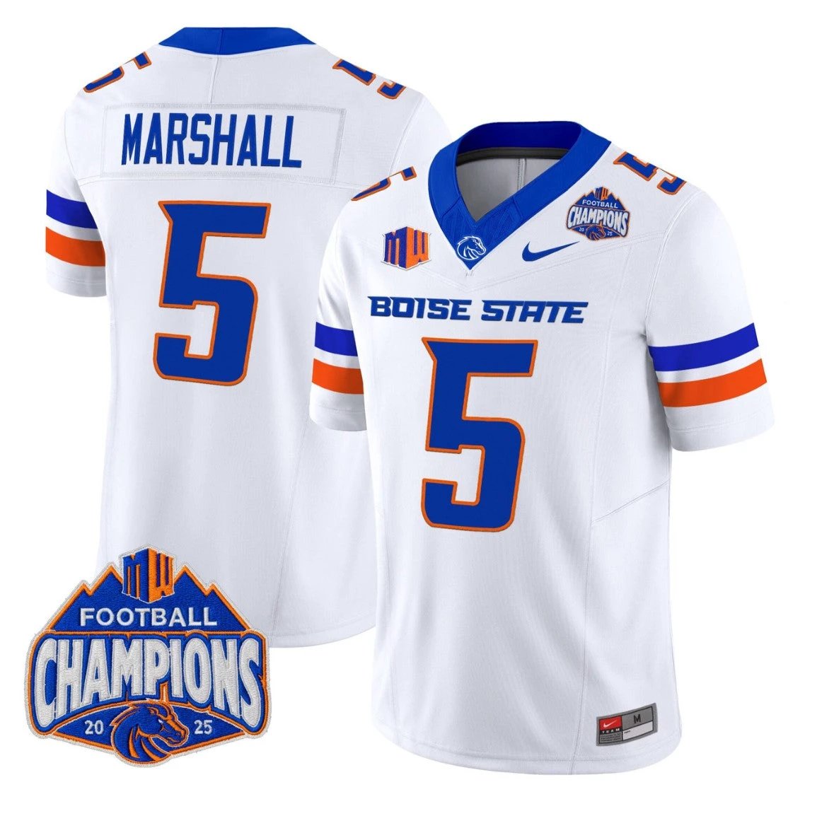 Chris Marshall Jersey #5 Boise State Broncos 2025 Mountain West Champions by My Store NCAA Football Jerseys