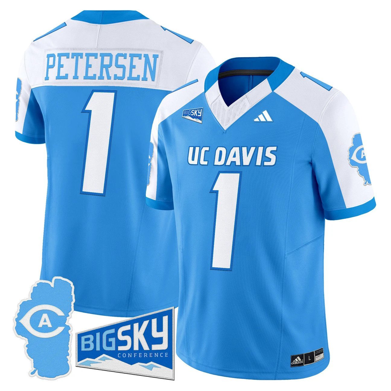 Chris Petersen Jersey #1 UC Davis Aggies 2025 Lake Tahoe Patch by My Store NCAA Football Jerseys