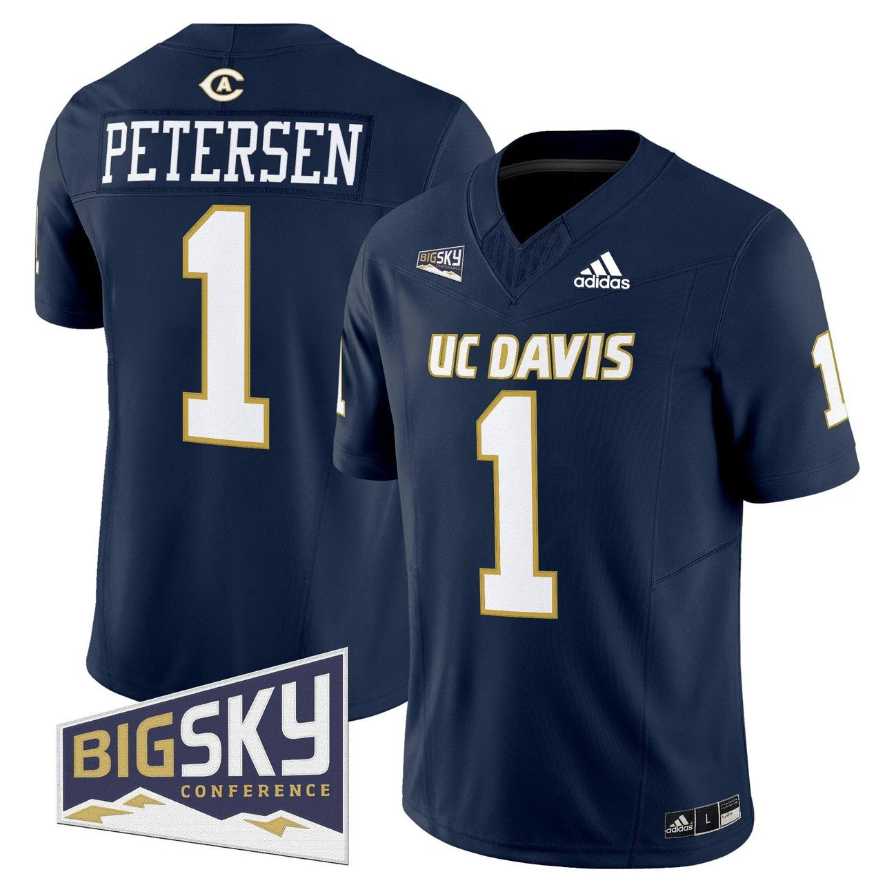 Chris Petersen Jersey #1 UC Davis Aggies 2025 Lake Tahoe Patch by My Store NCAA Football Jerseys