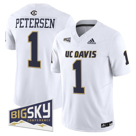 Chris Petersen Jersey #1 UC Davis Aggies 2025 Lake Tahoe Patch by My Store NCAA Football Jerseys