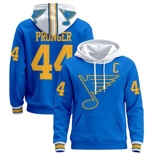 Chris Pronger Hoodie #44 St. Louis Blues 2025-26 Premium Pullover Stitched by Hoodie Pullover