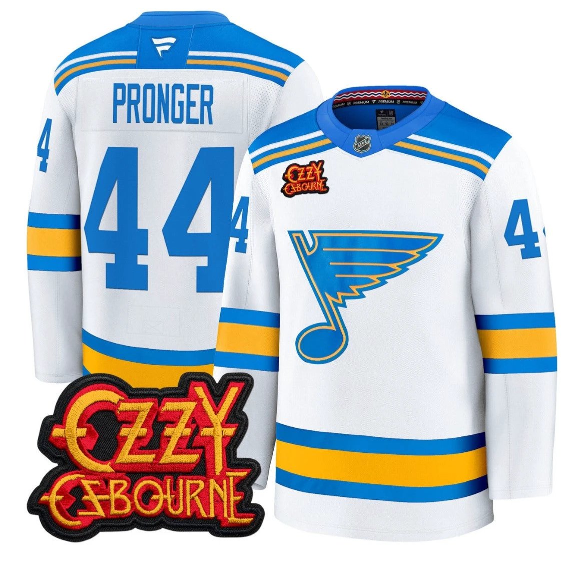 Chris Pronger Jersey #44 St. Louis Blues Ozzy Osbourne Patch Stitched by Hockey David