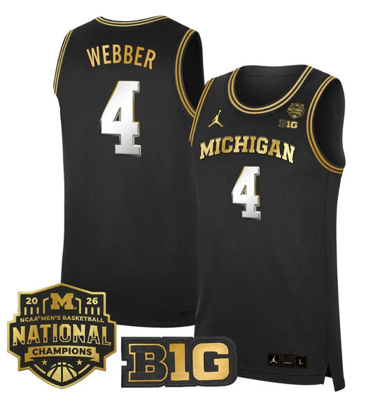 Chris Webber Jersey #4 Michigan Wolverines 2026 National Champions Stitched by My store basketball