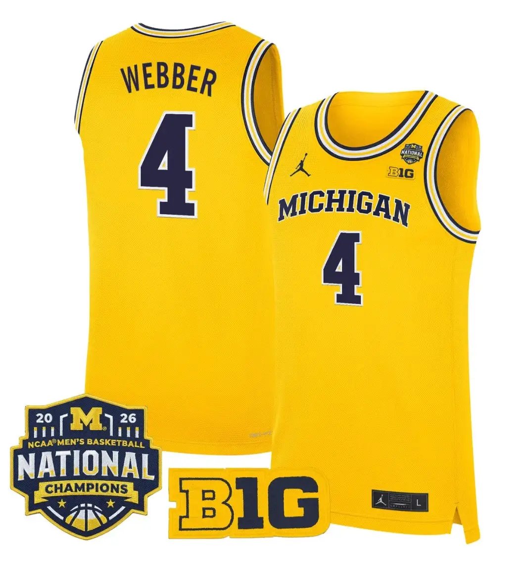Chris Webber Jersey #4 Michigan Wolverines 2026 National Champions Stitched by My store basketball