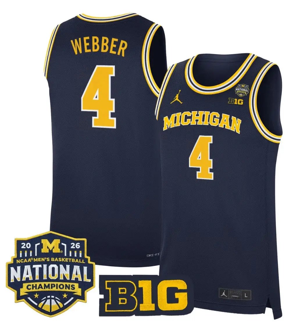 Chris Webber Jersey #4 Michigan Wolverines 2026 National Champions Stitched by My store basketball