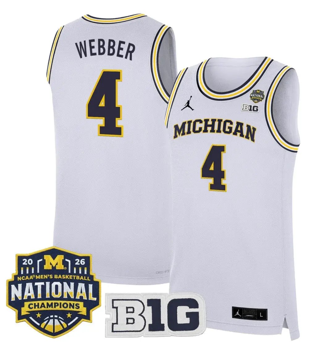 Chris Webber Jersey #4 Michigan Wolverines 2026 National Champions Stitched by My store basketball