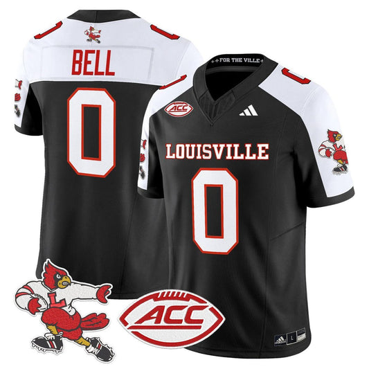 Chris Bell Jersey #0 Louisville Cardinals 1980s Throwback Stitched Black Alter by My Store NCAA Football Jerseys
