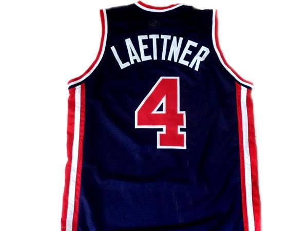 Christian Laettner Jersey #4 Team USA Basketball Navy Blue by My store basketball