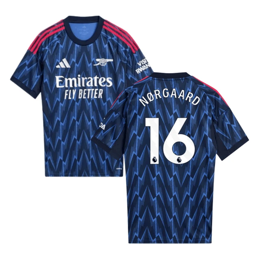 Christian Norgaard #16 Arsenal 2025-26 Away Men Jersey – Blue by Soccer Jersey