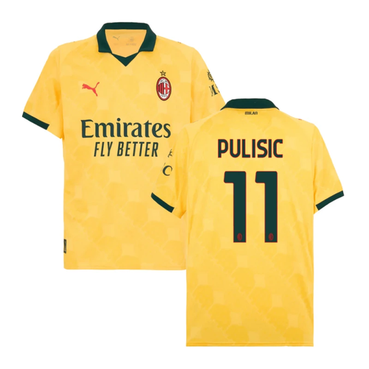 Christian Pulisic #11 AC Milan 2025-26 Third Men Jersey – Yellow by Soccer Jersey