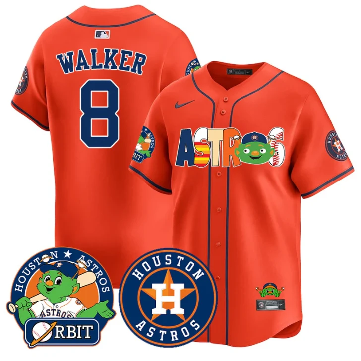 Christian Walker Jersey #8 Houston Astros Orbit Vapor Premier Limited Stitched Orange by My Store