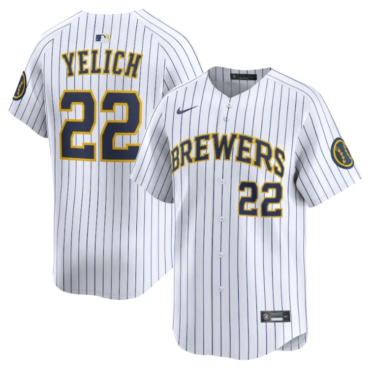 Christian Yelich 22 Milwaukee Brewers Alternate Limited Men Jersey - White by My Store