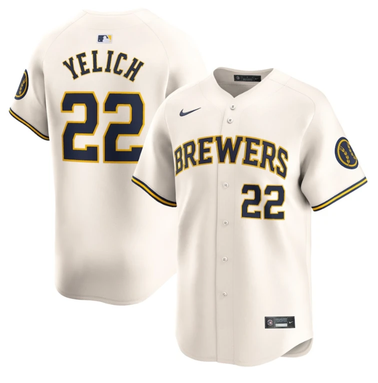 Christian Yelich 22 Milwaukee Brewers Home Limited Jersey - Cream by My Store