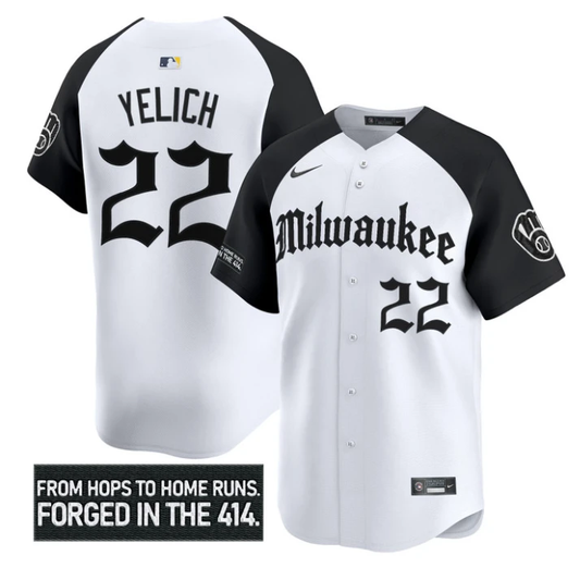 Christian Yelich Jersey #22 Milwaukee Brewers Gothic 414 Shadows Edition by My Store