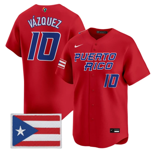 Christian Vázquez Jersey #10 Puerto Rico World Baseball 2026 Stitched by My Store