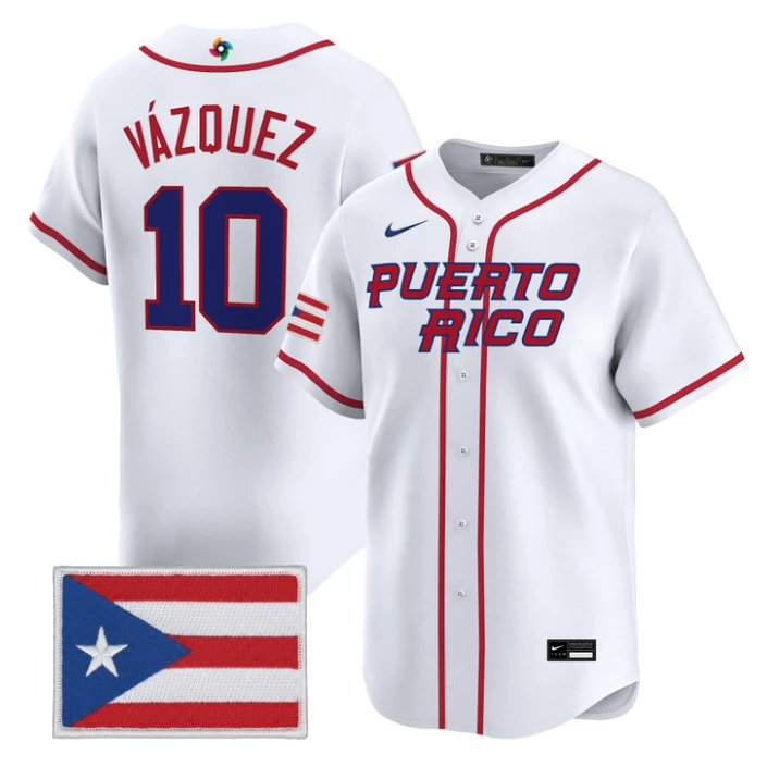 Christian Vázquez Jersey #10 Puerto Rico World Baseball 2026 Stitched by My Store