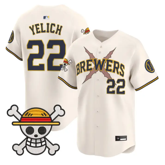 Christian Yelich Jersey #22 Milwaukee Brewers One Piece Premier Stitched by My Store