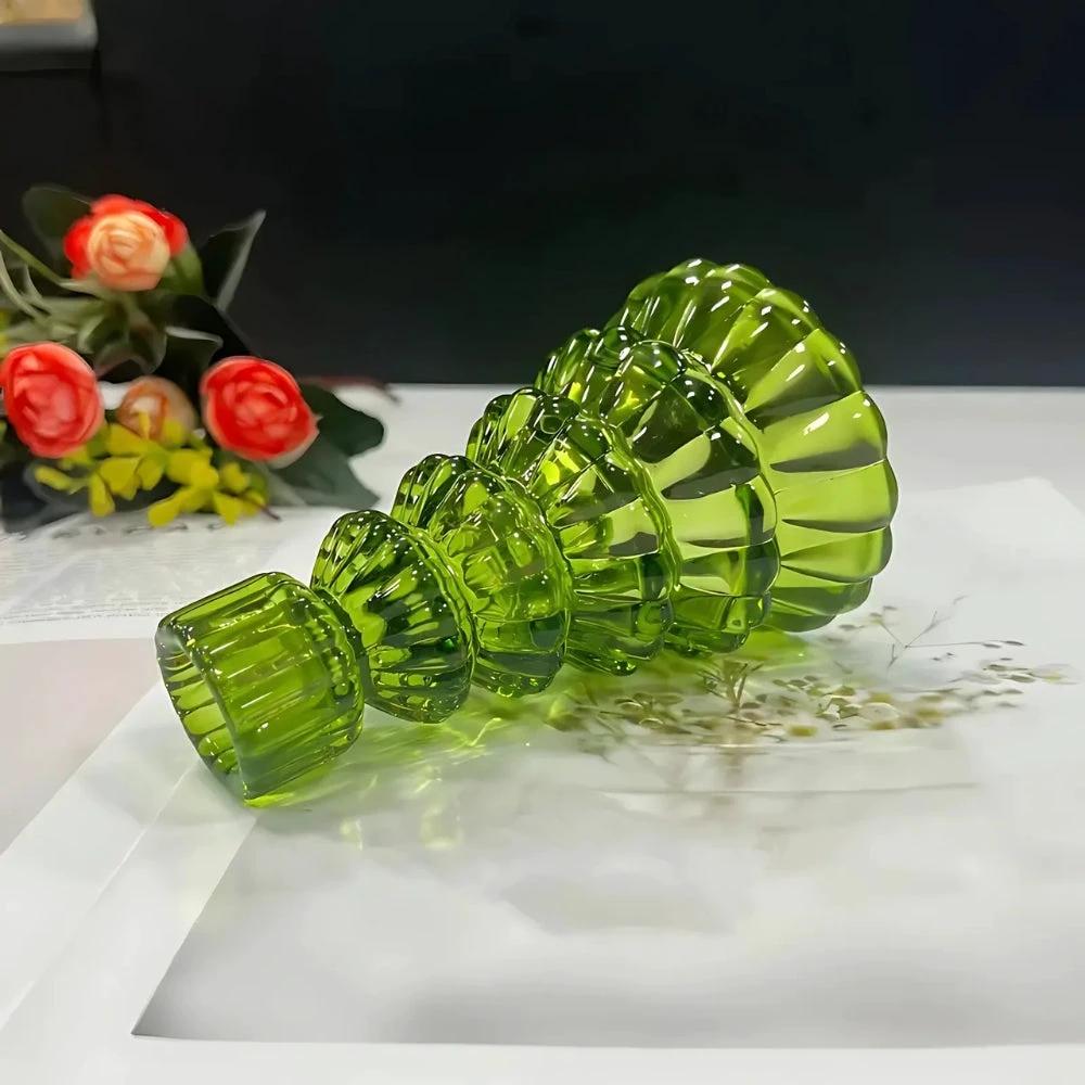 Christmas Tree Glass Candle Holder | 3pcs Set by Casa & Beyond