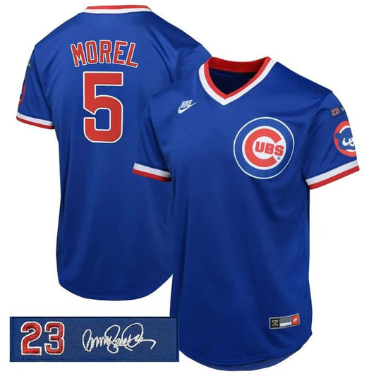 Christopher Morel Jersey #5 Chicago Cubs Ryne Sandberg Tribute Patch Royal by Baseball Jerseys 7