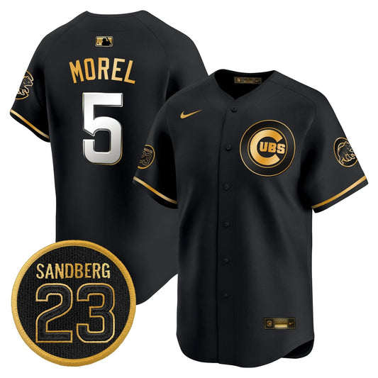 Christopher Morel Jersey #5 Chicago Cubs Ryne Sandberg Tribute Stitched Black Gold by My Store