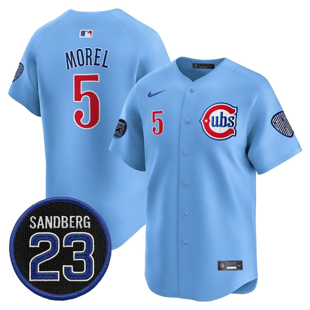Christopher Morel Jersey #5 Chicago Cubs Ryne Sandberg Tribute Stitched Blue by My Store