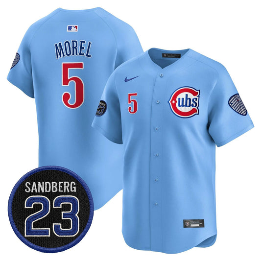 Christopher Morel Jersey #5 Chicago Cubs Ryne Sandberg Tribute Stitched Blue by My Store