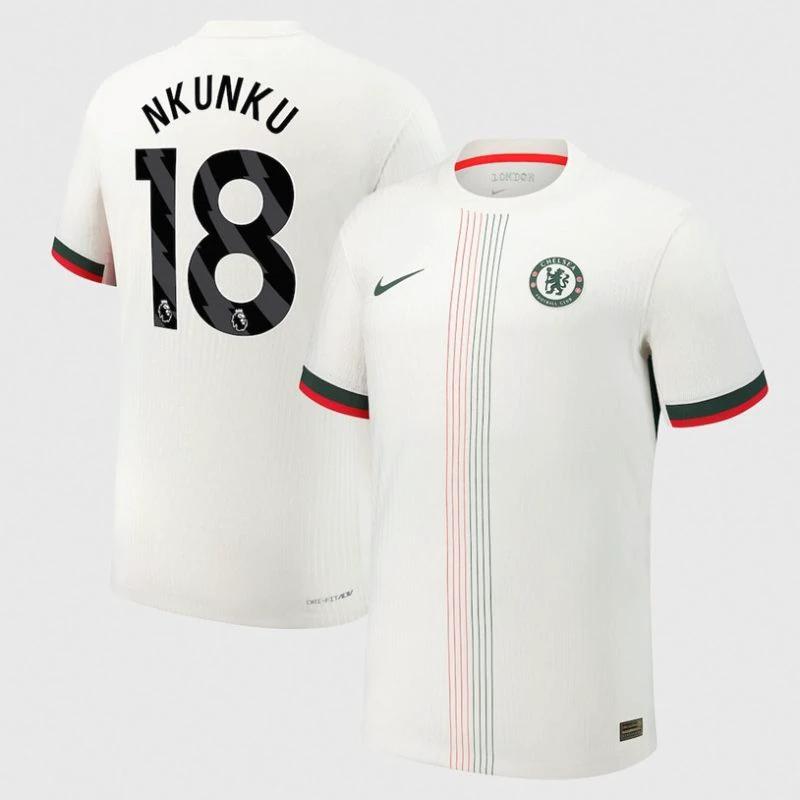 Christopher Nkunku 18 Chelsea 2025-26 Away Jersey – White by Soccer Jersey