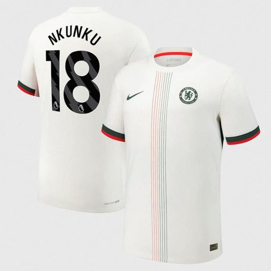 Christopher Nkunku 18 Chelsea 2025-26 Away Jersey – White by Soccer Jersey