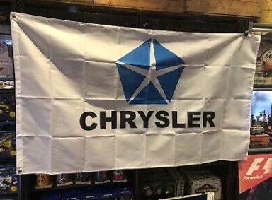 Chrysler White Flag 3X5 Ft Polyester Banner USA 90x150cm by flagsjustdoit