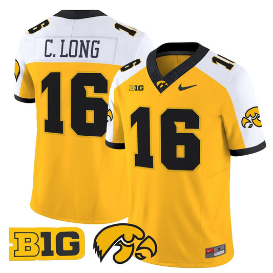 Chuck Long Jersey #16 Iowa Hawkeyes 2025 Limited Stitched Gold Alternate by My Store