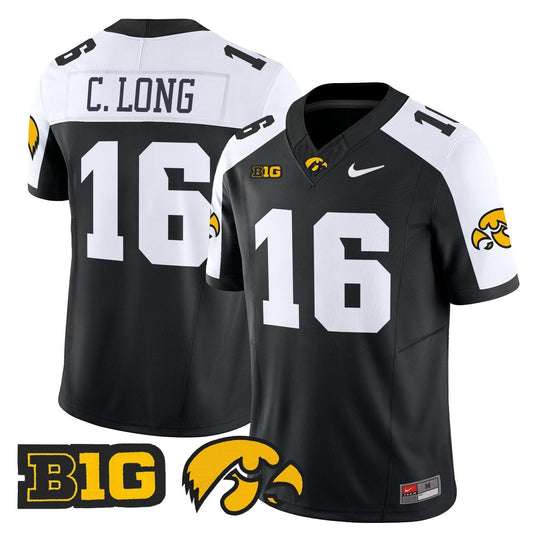 Chuck Long Jersey #16 Iowa Hawkeyes 2025 Limited Stitched Black Alternate by My Store