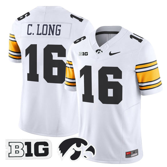 Chuck Long Jersey #16 Iowa Hawkeyes 2025 Limited Stitched White by My Store