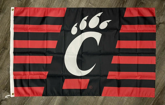 Cincinnati Bearcats Flag 3x5 ft Red Black Sports Banner Man-Cave Garage by flagsjustdoit