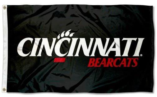 Cincinnati Bearcats Hand Black Red Flag 3X5ft Banner USA Polyester with 2 Brass Grommets by flagsjustdoit