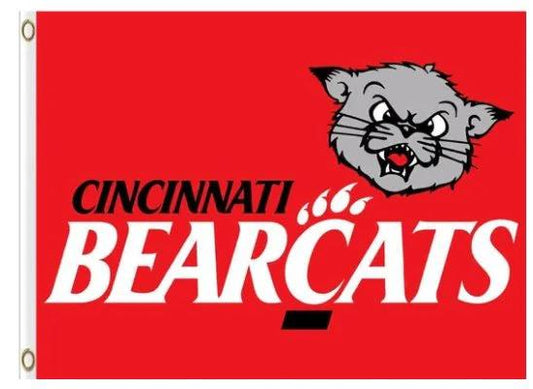 Cincinnati Bearcats Hand Red Flag 3X5ft Banner USA Polyester with 2 Brass Grommets by flagsjustdoit