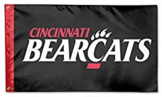 Cincinnati Bearcats Polyester Party Flag 3X5ft Banner USA Polyester with 2 Brass Grommets by flagsjustdoit