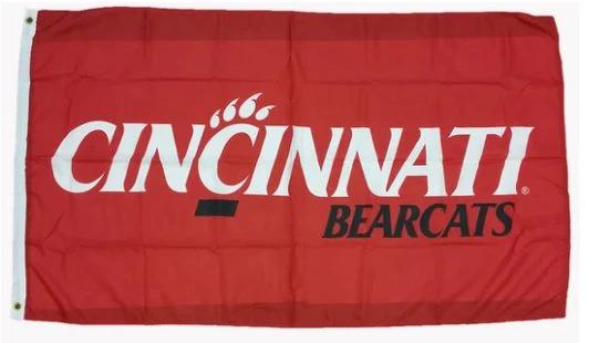 Cincinnati Bearcats Red Flag 3X5ft Banner USA Polyester with 2 Brass Grommets by flagsjustdoit