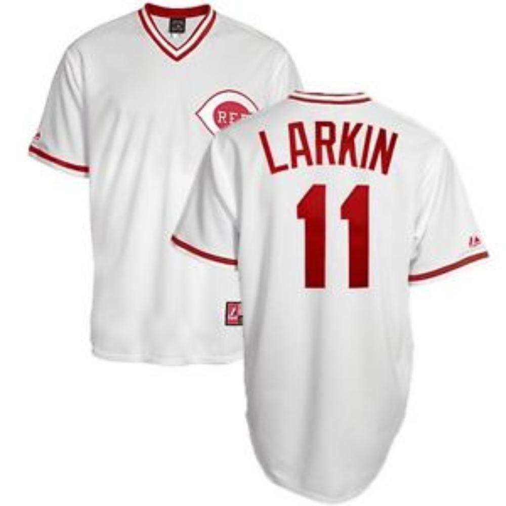 Cincinnati Reds Barry Larkin White Throwback Pullover Jersey by My Store