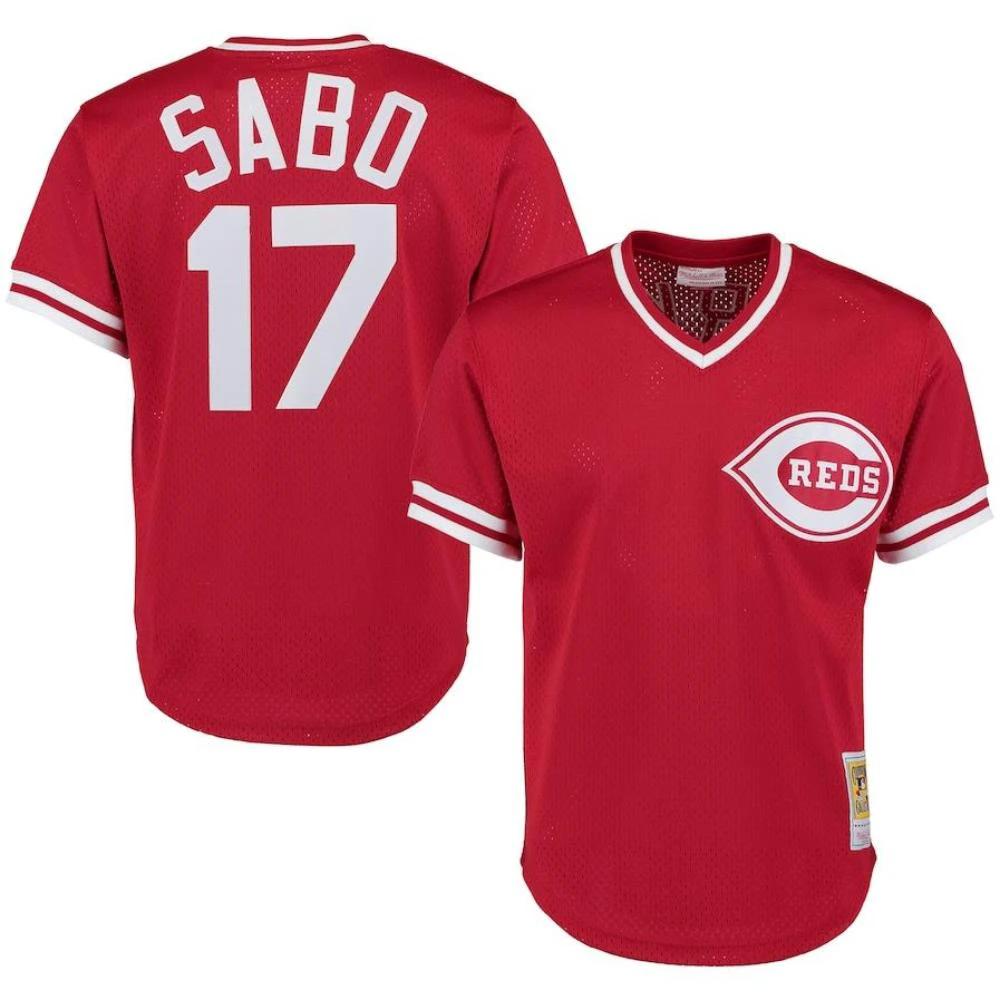 Cincinnati Reds Chris Sabo Red Throwback Mesh Pullover Jersey by My Store