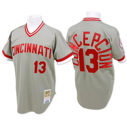 Cincinnati Reds Dave Concepcion Gray Throwback Pullover Jersey by My Store