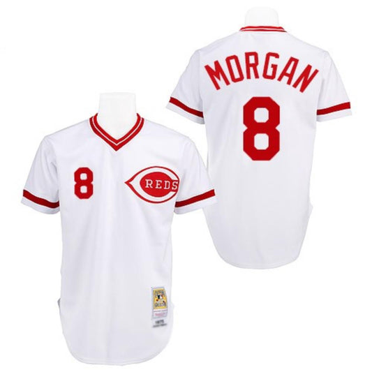 Cincinnati Reds Joe Morgan White 1975 Throwback Pullover Jersey by My Store