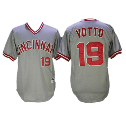 Cincinnati Reds Joey Votto Gray Throwback Pullover Jersey by My Store